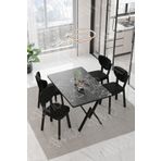 Avvio Vanensi Elma Sandalye 80X120 Yemek Masası Mutfak Masası 4 Kişilik Masa Sandalye Takım