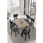 Avvio Vina Elma Sandalye 80X140 Yemek Masası Mutfak Masası 6 Kişilik Masa Sandalye Takım