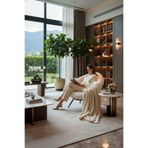 AVYNA Bohem Gold Touch Tekli Koltuk Berjer – Minder & Yastıklı, Premium Kumaş - Krem