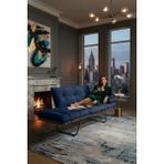 AVYNA Infinity Comfort Ikili Kanepe | Elite Mekanizmalı Yataklı Koltuk - Tay Tüyü Kumaş - Lacivert