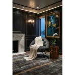 Avyna Lüx Füme Berjer Koltuk 92X92: Modern Tekli Salon Koltuğu - Armut Minderli Metal Sandalye
