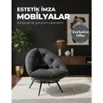 AVYNA Tekli Relax Berjer Koltuk | Tv ve Dinlenme Koltuğu | Ergonomik Minderli Model - Füme