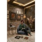 AVYNA Vıonex™ Relax Lounge Koltuk | Tv, Oyun & Playstation Uyumlu Yer Minderi Armut Koltuk - Füme