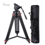 AW 180 cm Profesyonel Kamera Tripod Taşınabilir DV Video Sabit Stant Sıvı Sönümleme Kafa Kiti Taşıma Çantalı 10 kg Kapasite
