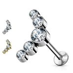 Awaken Piercing Labret 316L Cerrahi Çelik Saplama Küpeler Çiviler Kıkırdak Helix Tragus Saplama Çubuğu Piercing PC-078-A