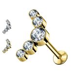 Awaken Piercing Labret 316L Cerrahi Çelik Saplama Küpeler Çiviler Kıkırdak Helix Tragus Saplama Çubuğu Piercing PC-078-O