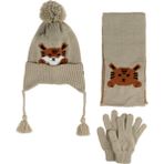 Aware Time Kitti 4-8 Yaş Erkek Çocuk Gri Atkı Bere Eldiven 3'lü Takım Kış Sezonu İçin - 4 - 8 Yaş