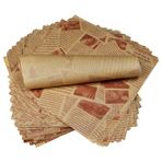 AWCIGG® 200 yaprak kağıt yaprak, 25 x 25 cm patates kızartması, sepetler için, peynir kağıdı, masa seti, kağıt, ekmek kağıdı, fırın kağıdı, gazete görünümlü, hamburger, tereyağı ekmeği, peynir,