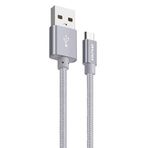 Awei CL-30 Silver 1 mt Metal Örgü USB Hızlı Şarj ve Kablo