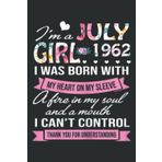 Awesome Since 1962 59Th Birthday I M a July Girl 1962 Nice: HEARTS JOURNAL: 6" x 9", 100 Pages, Writing & Notes for Girls and Women, Memo Diary Subject Notebooks Planner.