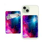 AWHSCP Deri Telefon Cüzdanı, Çift Cepli Kredi Kartı Yapışkan Cüzdan, Çoğu Cep Telefonuyla Uyumlu, Sevimli Yıldızlı Uzay, 2.55X3.70 inches, Modern