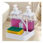 Awion AS-118 Yüzük Bez Askılı Sünger Hazneli 2x350 Ml 2li Sıvı Sabunluk