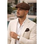 awix Erkek %100 Pamuk Keten Kumaş Yazlık 8 Parça Keten Peaky Blinders still Kasket