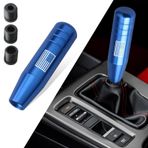 awlbed 1 adet araba vites topuzu, Amerikan bayrağı ağırlıklı vites kolu, metal vites kolu, vites topuzu değiştirme, otomotiv iç parçaları, çoğu otomatik manuel araç için evrensel (mavi)