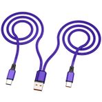 Awnuwuy Çoklu USB C Kablosu 4FT,2'si 1 Arada Çoklu Tip C Şarj,3A Çift Bölücü USB C Şarj, Naylon Kablo, USB A'dan Çift USB C Bağlantı Noktasına, iPhone 15, iPad Pro/Air,Samsung S24, Google, Android Mor ile