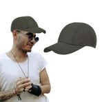 AWOCAN Quick Dry Beyzbol Şapkası Flat Cap UPF 50+ Katlanabilir Güneş Koruması Hafif Taşınabilir Bere Koşu Beresi Erkekler Kadınlar için, asker yeşili, L
