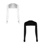 AWOCAN Serinletici şal, parmak delikli kol manşeti, karnı açık üst, uzun kollu, bolero, önden açık, antrenman, bale, Shrug Arm Sleeves, siyah+beyaz, Ölçü Birimi