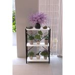 AWOX 3 Raflı Metal Dekoratif Çiçeklik Kitaplık Çok Amaçlı Raf Ünitesi 90x60x30 cm