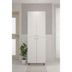 Awox Cemre Modern Tasarımlı Çok Amaçlı Dolap Suntalam Malzemeden 180 cm Yükseklikte 4 Kapaklı - Beyaz