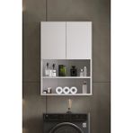 Awox Deniz Modern Banyo Dolabı 2 Kapaklı Raflı – Düzenleyici Çok Amaçlı - Beyaz