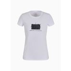 A|X ARMANI EXCHANGE Armani Exchange Kadın A|x Sparkle Logolu Tişört, Optik Beyaz, L