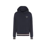 A|X ARMANI EXCHANGE Erkek Collegiate Kapsül Pamuk Fransız Terry Logo Yama Kazak Hoodie Sweatshirt, Lacivert, XXL