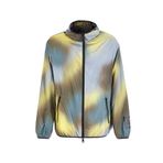 A|X ARMANI EXCHANGE Erkek Kapşonlu Her Yerde Soyut Baskılı Rüzgarlık Ceket, Sarı Erik Rgb Desen, S