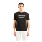 A|X ARMANI EXCHANGE Erkek Standart Kesim Pamuklu Jersey Şehir Adı Tişört, Siyah/Milano, M
