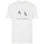 A|X ARMANI EXCHANGE Erkekler Slim Fit Merserize Pamuk Jersey Balta Kutusu Logo Tee, Kırık beyaz, XXL