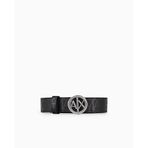 A|X Armani Exchange Kadın All-over Baskı Yuvarlak Toka Logo Kemeri, Siyah, S