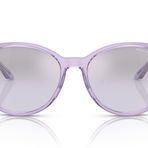 A|X ARMANI EXCHANGE Kadın Ax4140s Kedi Gözü Güneş Gözlüğü, Parlak Şeffaf Menekşe/Menekşe Aynalı Gümüş Gradyan, 55 mm