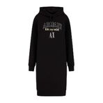 A|X Armani Exchange Kadın Collegiate Capsule Metalik Logo Sweatshirt Elbise, Siyah, S, Siyah, S