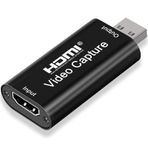 Axderuvo 4K HDMI Video Yakalama Kartı, Kamera Bağlantı Kartı Oyun Yakalama Kartı Yükseltilmiş Ses Yakalama Adaptörü HDMI - USB 2.0 Kayıt Yakalama Cihazı, Akış, Canlı Yayın, Oyun Kaydı, Video Konferans için