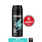 Axe Apollo Erkek Sprey Deodorant 150 Ml (6 Adet)
