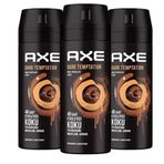 Axe Dark Temptation 150 ML 3 Adet Erkek Sprey Deodorant