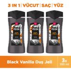 Axe Premium Collection Duş Jeli Black Vanilla 3 In 1 Vücut Saç Yüz 300 ml x 3