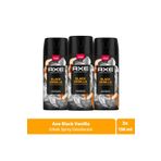 Axe Premium Collection Erkek Sprey Deodorant Black Vanilla 150 ml X3
