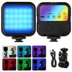 AXFEE RGB Video Işığı, Kamera Işığı, 360 ° Tam Renkli LED Video Işığı, Video Konferans Aydınlatma Kiti, 3000K-7000K Kısılabilir Şarj Edilebilir Fotoğraf Dolum Işığı Vlogging Fotoğrafçılık Video
