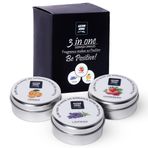 Axiom Home – 3'lü Paket Hafif Kokulu Teneke Mum - 15 Saat Uzun Ömürlü - Kombo (Çilek, Portakal, Lavanta) – Dumansız Stres Giderme ve Aromaterapi Doğal Mum Kadınlar ve Ev Dekoru için Hediye