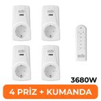 Axis 4'Lü Uzaktan Kumandalı Priz Set 3680 W