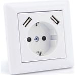 Axis Sıva Altı Topraklı Priz 16A + 2 USB 2,3A - 1 Adet