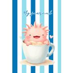 Axolotl in Coffee Cup NoteSketch: Ideal for writing, doodling, sketching, journaling, and planning. Lined and Blank Framed Pages.Size 6x9 inches and120 Pages