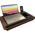 Axolotl Telefon Ve Tablet Bölmeli Minderli Laptop Sehpası Notebook Bilgisayar Çalışma Masası, Antik Meşe
