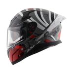 Axor Apex Hex 2 - Cool Grey Red - Cgr - Motosiklet Kask - Siyah - Gri - Kırmızı