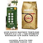 Axor Kahve Makinesi Temizleme Tableti + Lavazza Qualità Oro Çekirdek Kahve 1 kg