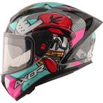 Axor Street Hiphop Kask Black Pink - Pinlock Dahil - 2XL - Renkli