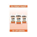 Axwell Güneş Kremi SPF 50+ Leke Karşıtı Nemlendirici 3'lü Set 100 ml Tüm Cilt Tipleri İçin