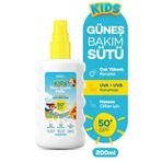 Axwell Kids Çok Yüksek Koruyucu Çocuk İçin Yüz ve Vücut SPF50+ 200 ml Güneş Sütü Spreyi