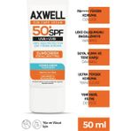 Axwell SPF 50+ Leke Karşıtı Nemlendirici Güneş Kremi 50 ML Tüm Cilt Tipleri İçin Yüksek Koruma
