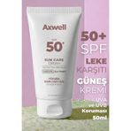 AXWELL Spf 50+ Leke Karşıtı Nemlendirici Yüksek Koruma Güneş Kremi 50 ml
